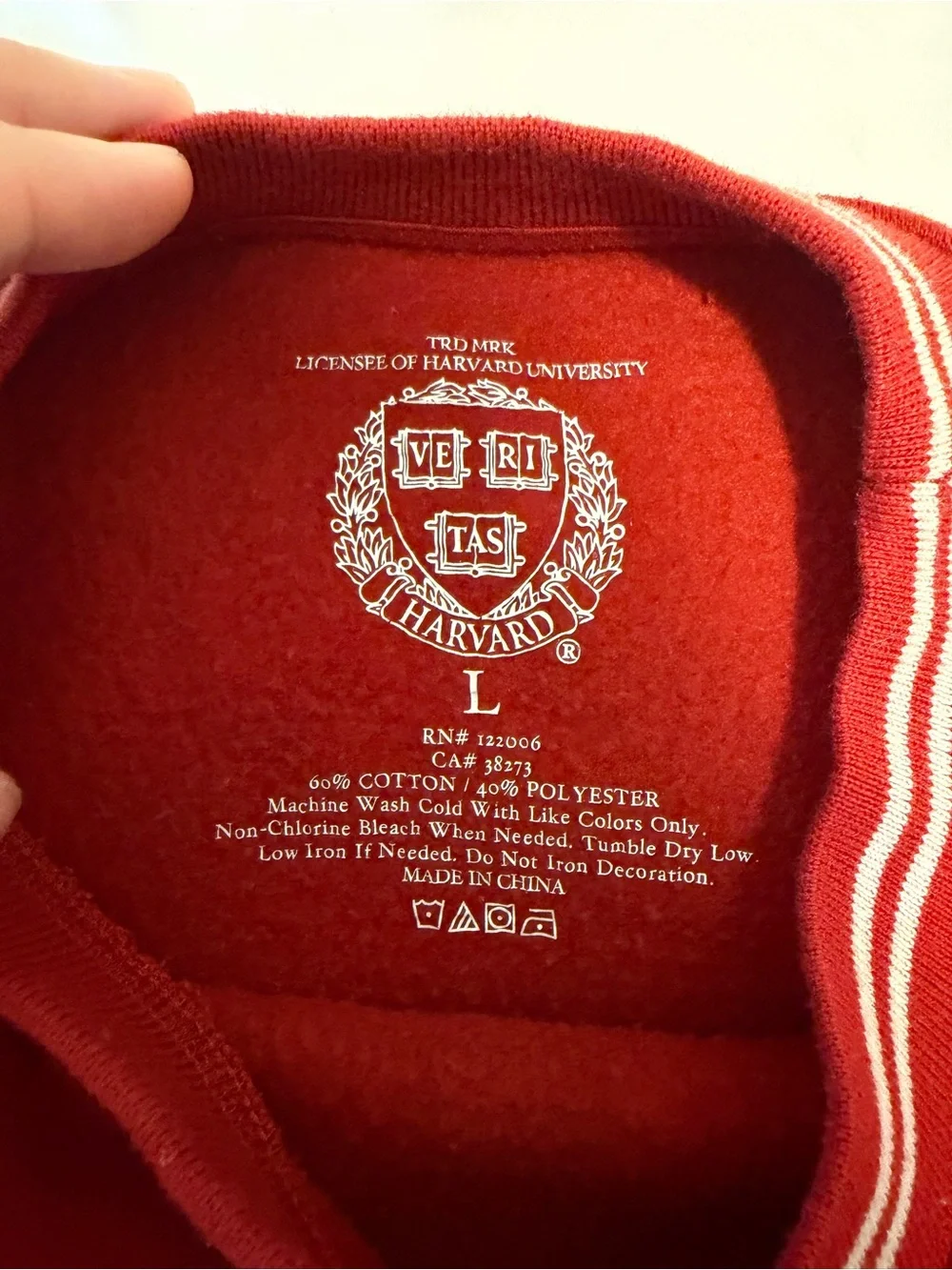 Harvard University Red Crewneck Sweatshirt